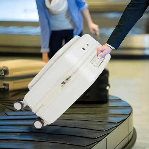 18" Boarding Luggage, Luggage Boarding Cases, Travel Cases, Carry on Luggage, Front Opening Lid, Weight Capacity 66 Lbs, Travel Luggage with Wheels for Short Trips, Business Trips, Vacations (White)4