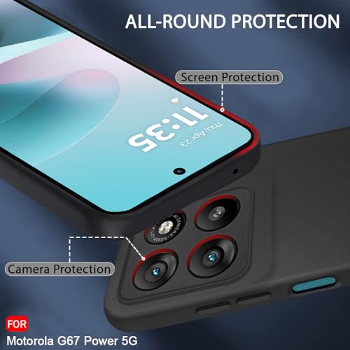Image of TheGiftKart Sleek Back Cover Case for Motorola Moto G67 Power / G57 Power 5G | Slim Fit Protective Design | Ultra Matte Finish | Camera Protection Bump | Soft Silicon Back Case Cover (Silicone, Black)