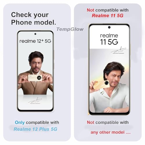 Image of Screen Protector for Realme 12 Plus 5G | Realme Narzo 70 Pro (Black) Tempered Glass Edge-to-Edge 6D Screen Guard With Installation Kit