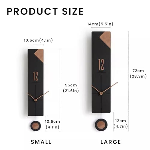 Horloge décorative silencieuse verticale avec pendule de précision - 3