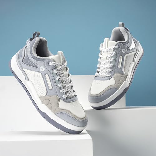 Image of Red Tape Women Sneakers Grey Pu Round Toe Lace-Up Comfort Grip