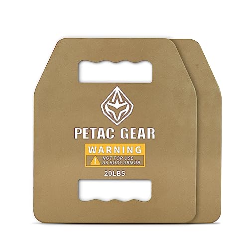 PETAC GEAR Curved/Straight Weights Plates For Weighted Vest For Men Workout,5/10/15/20 LBS Weight Strength Training Vests Equipment Workout Gear (Straight, 20LB*2) by PETAC GEAR - Image 2