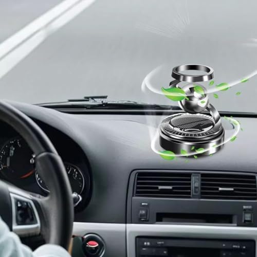 Image of Car Aromatherapy Diffuser for Dashboard with Solar Panel Rotating Design, Metal Frame Spiral Holder and Fragrance Container for Vehicle Interior Use (MULTICOLOR)