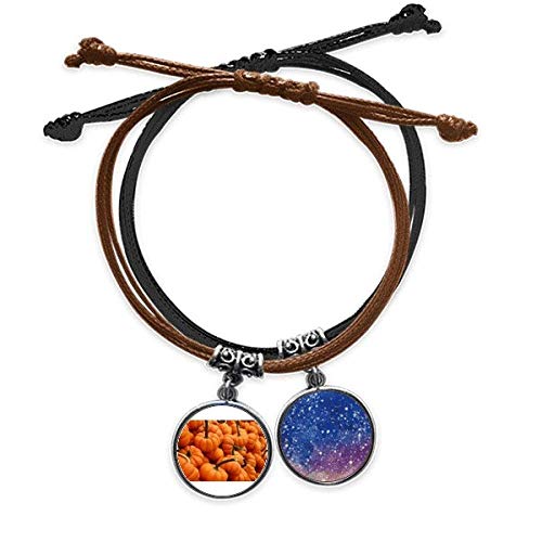 Pulsera de cuero con imagen de calabaza para paseos de otoño y campo