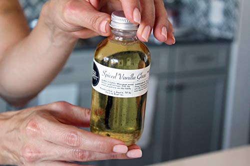 Edible Vanilla Massage Oil with Warming Cinnamon Spice to Relax The Muscles | Non-Greasy Blend of Almond and Coconut Oils