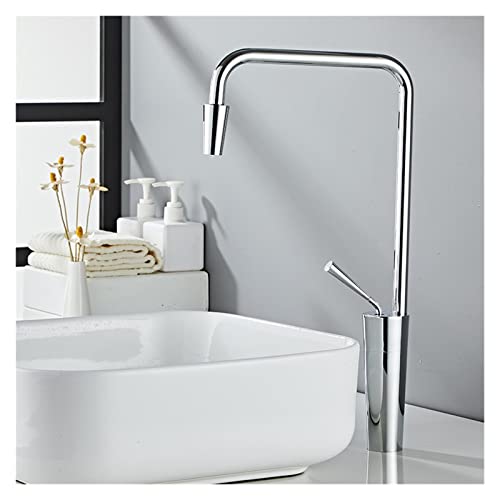 Robinet de salle de bain carré chromé haut de gamme pour vasque moderne