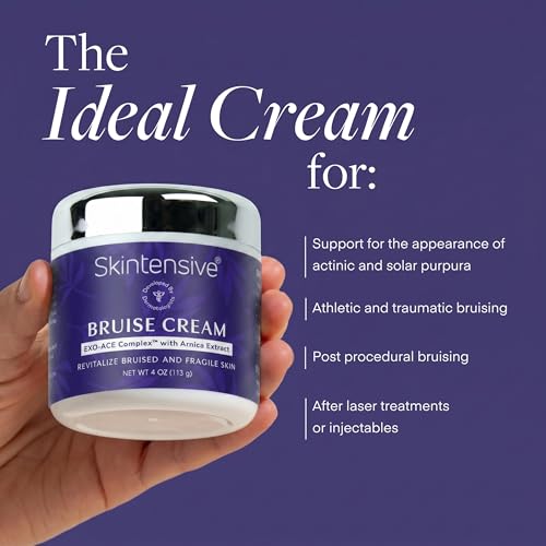 Image of SKINTENSIVE Arnica Bruise Cream for Thin Skin - Vitamin K Cream for Bruises & Skin Discoloration, Moisturizing Arnica Cream for Seniors, Non-Greasy Formula, 4 Oz (2 Pack)