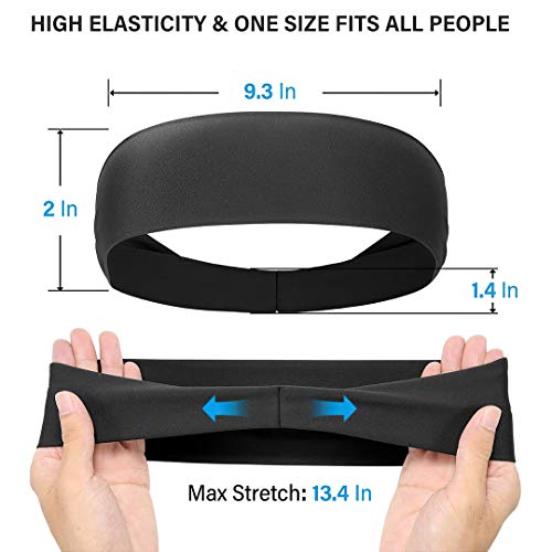 Image of SKULLFIT Sports Headbands for Men (Black) - Lightweight Moisture Wicking Workout Sweatbands for Running, Gym, Yoga, Cycling, Tennis, Cricket and Other Sports