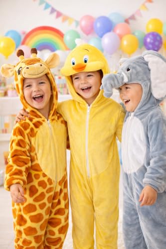 Image of Raj Costume Animal Fancy Dress Costume for Boys & Girls | Hooded Full Body Wildlife Zoo Animal Jumpsuit | Soft Costume for School Function, Fancy Dress, Halloween, Birthday, Cosplay & Role Play