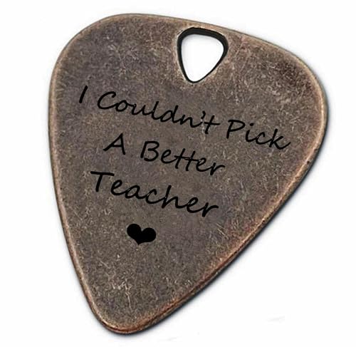 JUPPE Music Gifts For Teacher, Bronze I Couldn't Pick A Better Teacher Guitar Pick Plectrums Birthday Gifts For Teachers (Teachers)