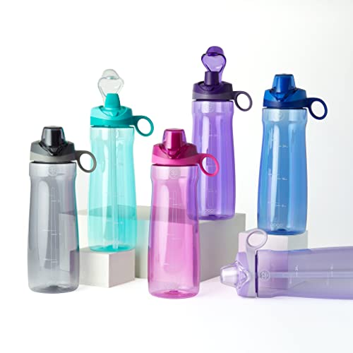Pogo Bpa-Free Tritan Plastic Water Bottle With Soft Straw, 32 Oz, Aquaviva #TOP4