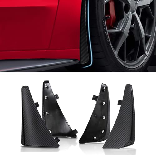 BILLFARO 4PCS Front & Rear Mud Flaps,Carbon Fiber Pattern Splash Guards Wheels Rock Mudguards Mudflap Fender for Corvette C8 Stingary Z51 Convertible/HTC 2020+,Replace OEM #84263453 84263457 by BILLFARO - Used condition - US$53.08