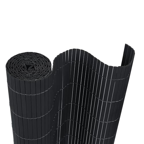 VA-Cerulean PVC Sichtschutzmatte Sichtschutzzaun 90x300CM,Anthrazit,Outdoor Sichtschutz mit verstärkten Lamellen,Zaunblende Windschutz UV-Beständig für Garten Balkon Fences Terrasse Zubehör