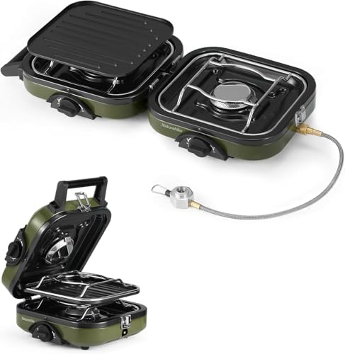 Naturehike Réchaud à gaz de camping pliable 2 en 1 avec plaque de...