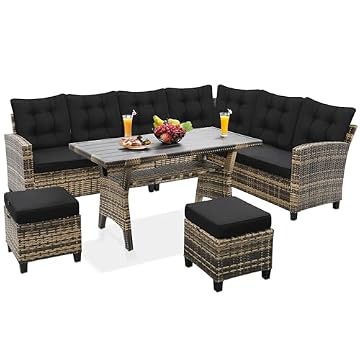 outdoor sectional and dining table