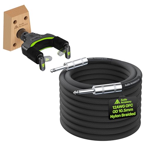 Image of AA AUDIO ACCESSORY Guitar Wall Mount 1 Pack with Speaker Cable 1 /4 Inch 15ft