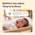 NETVUE Peekababy Caméra bébé, caméra & Audio, 4-in-1 Support de crèche, application intelligente, détection de cryptographie & Analyse du sommeil (pas de moniteur) (blanc)