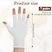 KFHENSOMR 7 Pairs White Cotton Gloves, Breathable Fingerless Moisturizing Night Gloves for Dry Hands & Overnight Care, Half Finger Touchscreen Beauty Glove for Eczema SPA Skin Treatment (M)