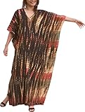 Orshoy Damen Strandkleid Maxi Kaftan Boho Strandponcho Lange Bikini Cover Ups Sommerkleid Maxikleid Lose Maxi Kimono Kaftan Nachtwäsche Sleepwear B-Multicolor