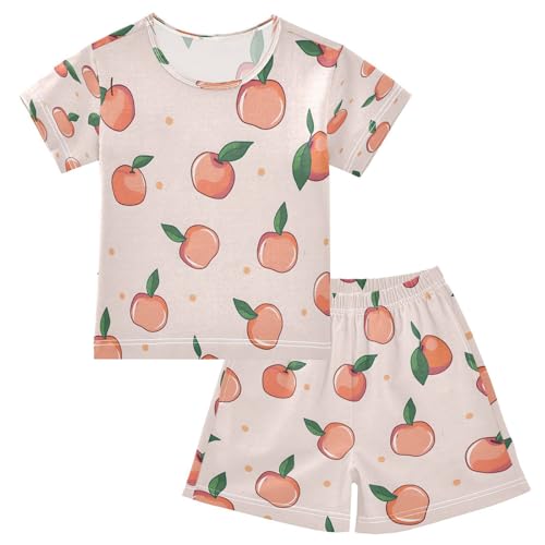 senya Short Sleeve Pajamas Sets Summer Cotton Sleepwear Fresh Peach