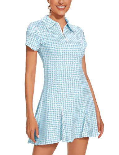 LURANEE Athletic Dress for Women Petal Short Sleeve Tennis Dresses with Shorts and Pockets Flowy Golf Outfits : Clothing, Shoes & Jewelry