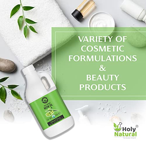 Organic Neem Oil (33.81 Fl Oz) Usda Certified, 100% Pure & Natural, Virgin Cold Pressed Neem Oil – Good For Dry Skin To Moisturize, Dandruff Free Hair,Ideal For Indoor&Outdoor Plant For Green Garden #TOP4