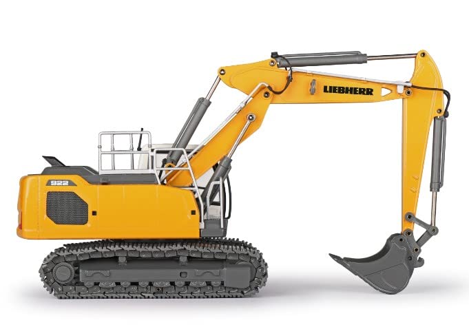 LIEBHERR - Raupenschaufel R922 mit zweiteiligem Pfeil - Maßstab 1:50, Gelb, Kohlenstoffstahl, Tracked, Schaufel