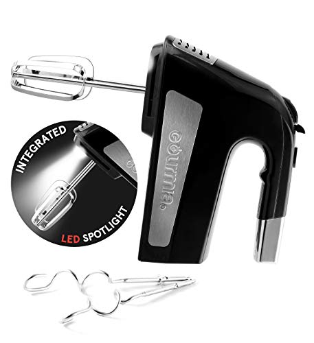 Gourmia GHM2530 Illuminating Electric Hand Mixer with 6 Speeds + Turbo Mode