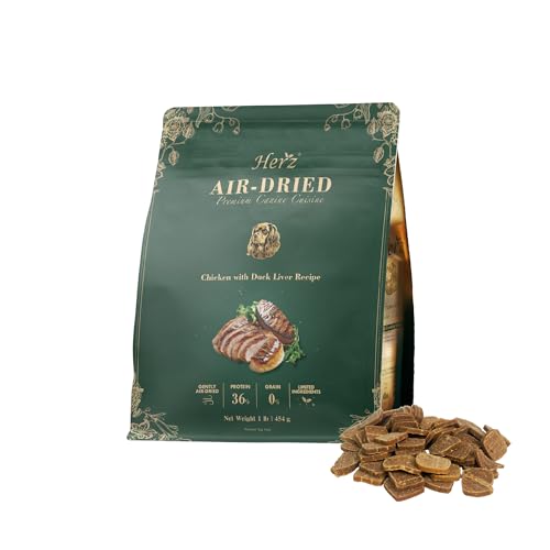 Herz Air-Dried Dog Food Chicken & Duck Liver Recipe 1 lb, All-Natural,...