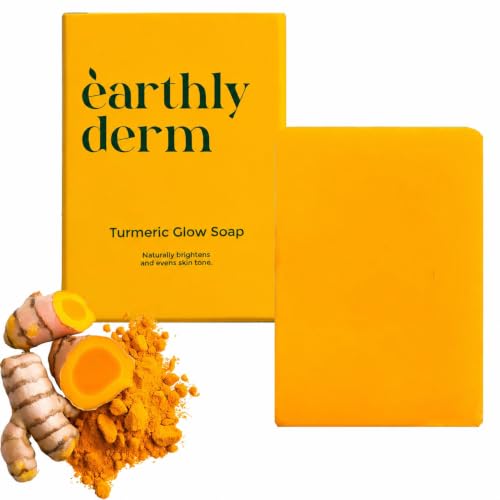 earthly derm Turmeric Soap Bar for Face and Body Handmade Turmeric Cleansing Soap Gentle Daily Cleanser for Men and Women Moisturizing Body Skin Care Bar for Soft Smooth Skin All Skin Types