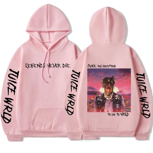 CUTTE Sweat À Capuche Juice WRLD À Thème Legends Never Die | Motif 999, Unisexe Streetwear (Rose,M)