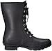 Roma Women’s Rain Boots, Versatile Slip-On Waterproof Rain Boots Made with Decorative Laces, Natural Vegan Rubber, and Quick-Drying Knitted Cotton Lining, EPAGA Matte Black