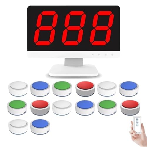 Kabelloses Quiz-Summer-System mit LCD-Display, 4 Statusfarben und 3 Antwortmodi für Klassenzimmer-Spiele und Trivia-Partys