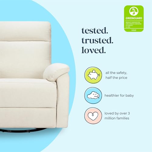 DaVinci Suzy Recliner Glider w/ 270° Swivel, Electronic, Vanilla | GREENGUARD Gold & CertiPUR-US Certified - Ultra Cozy Recliner Chair for Nursery & Living Room - Power Recliner w/ USB Ports - image 4