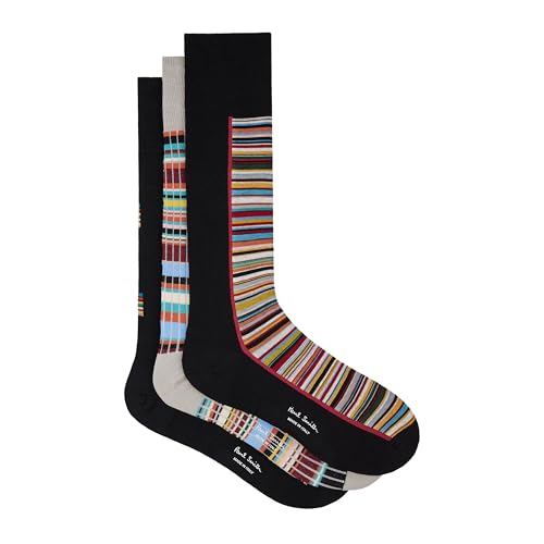 PS Paul Smith Men's Three Pack 'Signature Stripe' Socks, Multicolor, One Size