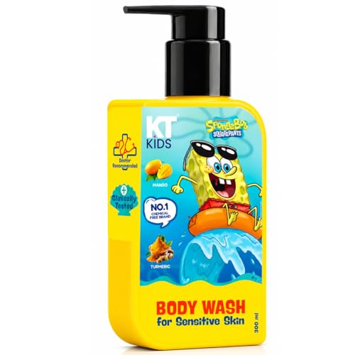Image of SpongeBob Soft Body Wash for Kids | Mild Cleansing for Sensitive Skin | Mango & Turmeric | 300ml