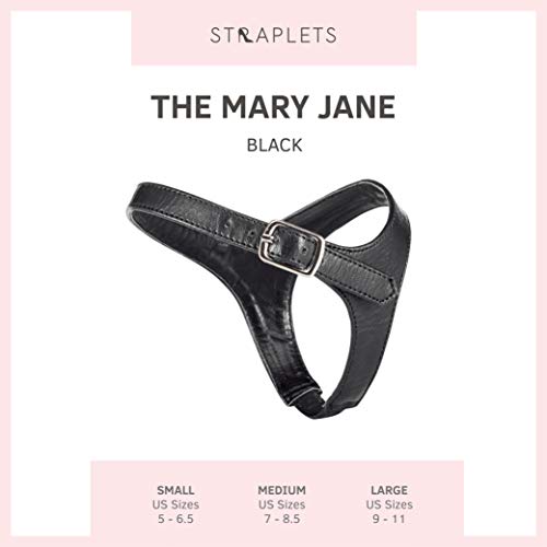 Straplets Detachable Shoe Straps | Versatile & Stylish Straps To Prevent Slipping & Expand Your Wardrobe | Your Shoe Collection\'s New Best Friend | Mary-Jane, Black (L: US W 9-11) - Thumbnail 5