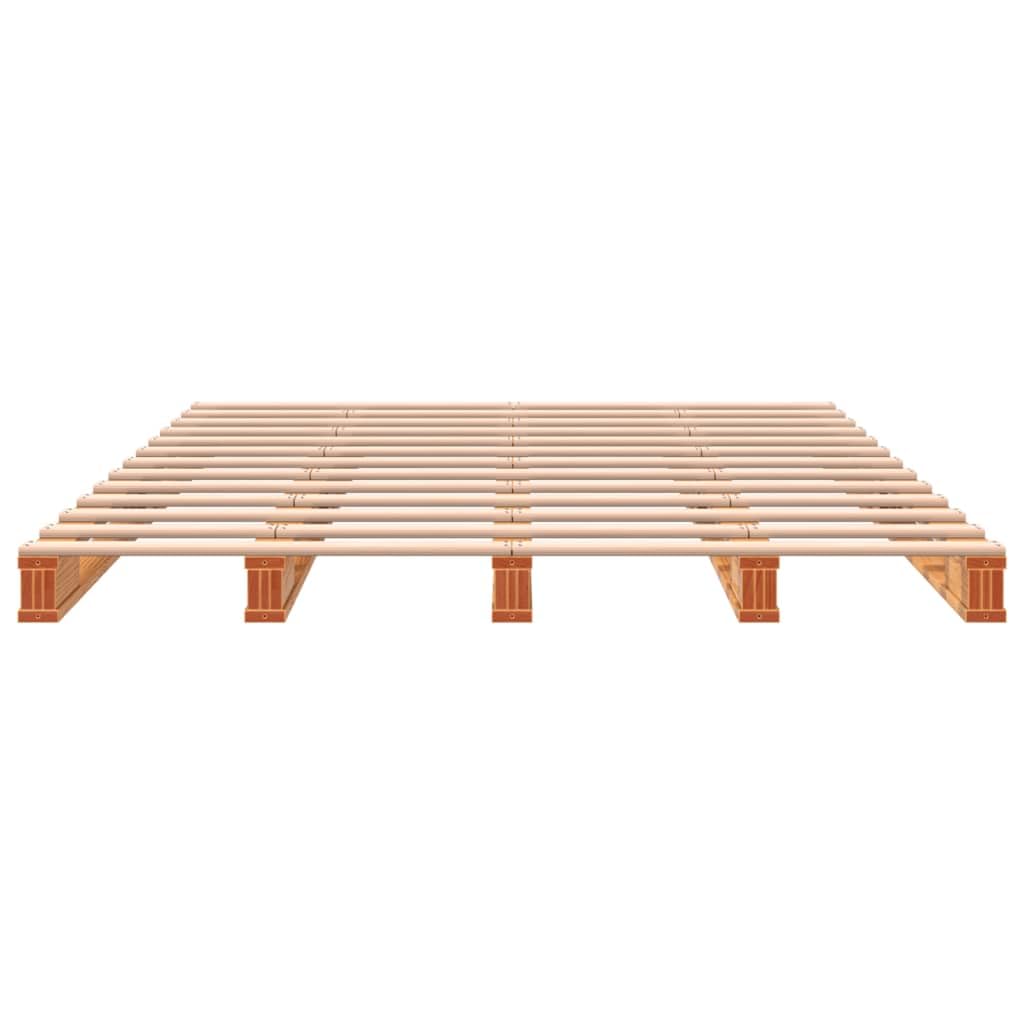 vidaXL Palettenbett Wachsbraun 140x200 cm Massivholz Kiefer