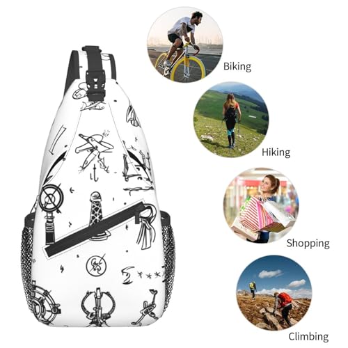 Mochila bandolera con estampado alfabeto de señas miniatura 6