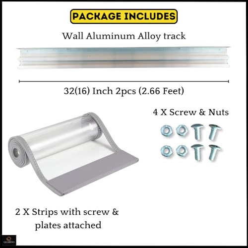 Image of Qlarity Covers 2mm Thick PVC Insulated Magnetic Door Curtain | 32 Inch Wide Aluminium Alloy Track X 8Ft Long | 2 Strips,16 Inches Wide | for Home, Office, Balcony, Bedroom (Transparent)