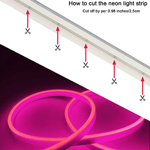 Dsjjbll Flexible Neon Rope Strip Night Light,Outdoor Indoor Led Cut Freedom 16.4Ft/Set Power Supply/Clip Included (Pink) #TOP3