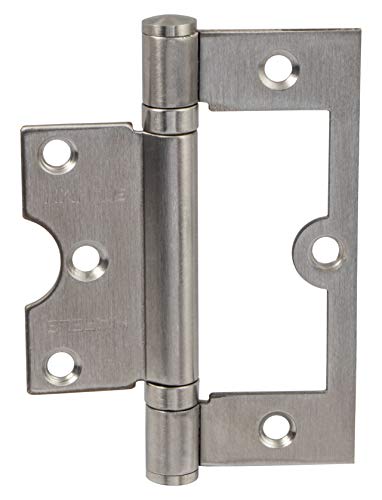 Preisvergleich Produktbild Torbänder kugelgelagert SG01 Aufschraubscharnier Edelstahl matt rostfrei mit Edelstahlschrauben / Aufschraubband für Holz-Türen mit Tragkraft 60 kg / Höhe 102 mm / 1 Stück - Türscharnier Zimmertür