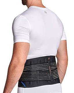 Tommie Copper Pro-Grade Adjustable Support Back Brace and Posture Corrector, Breathable Flex Stability Straps for Lumbar Support, Posture & Muscle Support - Unisex, Black - Large/X-Large