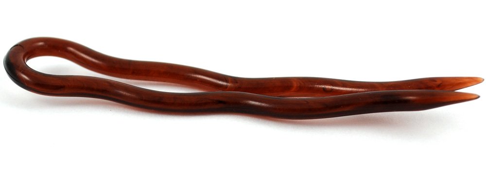 Pack of 10 Plain Flat Hair Pins 8cm Havana Brown, 1 count (Pack of 10) - Image 4
