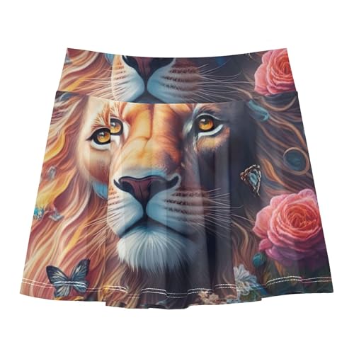 Joisal Tennis Skirts Toddler Lion Colorful Girls Skorts Athletic Shorts Children Little Girl 4t