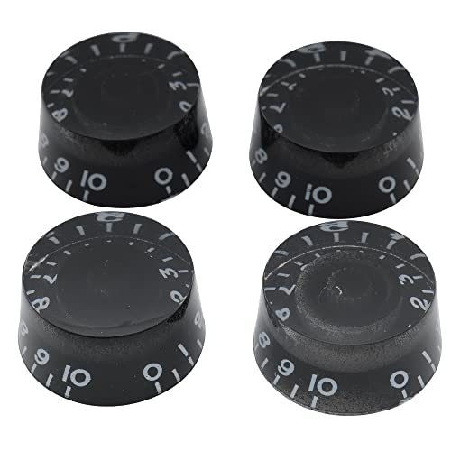 Musiclily Métrica 6mm Perillas de Guitarra Eléctrica Botones Perillas de Control Volumen Tono para Guitarra Epiphone Les Paul, Negro(4 Piezas)