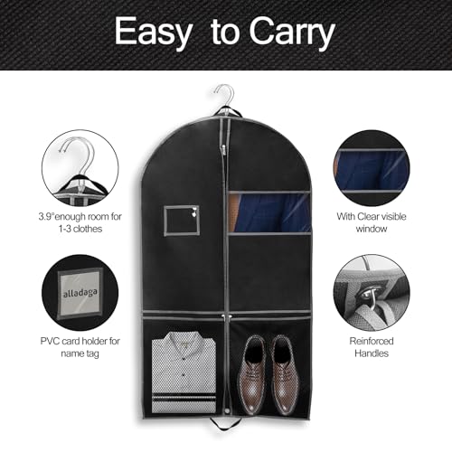 43" Garment Bag for Travel and Storage, Suit Bag with Duffle Design, Ideal for Hanging Clothes, Blazers, Dresses, Coats, and Wardrobes (1 Pack) - Image 3