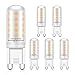 Bombillas LED G9 4W Halógeno Equivalente 30W 40W, Blanco Cálido 3000K, No Regulable Sin Parpadeo Lámparas LED G9, AC220-240V, Ángulo de Haz de 360° LED Lámpara G9, Paquete de 5, Eco.luma