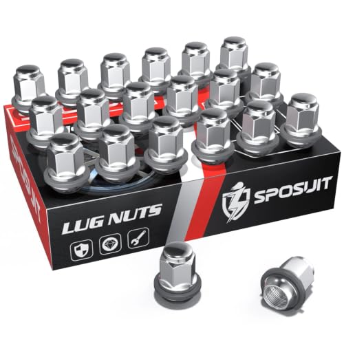 Image of Sposuit M12x1.5 OEM Lug Nuts - Replacement for 2006-2024 Honda Civic, 2003-2024 Accord, 1997-2024 CR-V, 2016-2024 HR-V - Radius Mag Seat with Detachable Plastic Washer Tire Lug Nuts(20 Pcs)