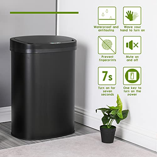 image for BestOffice Stainless Steel Kitchen Trash Can Bathroom Bedroom Office W